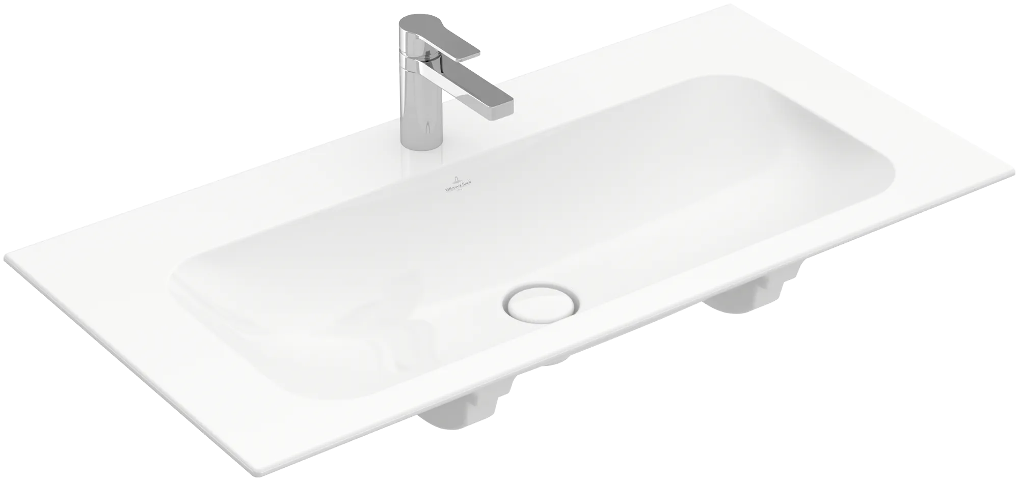 Villeroy & Boch Schrankwaschtisch aus TitanCeram „Finion“ 1000 × 500 × 160 mm, mit Hahnlochbohrung, Hahnlochposition mittig in Weiß Alpin, mit CeramicPlus Farbe: Weiß Alpin / Größe: 100 × 50 cm / Hahnlochbohrung: mit 1×1 Hahnlochbohrung / Hahnlochposition: mittig / Überlauf: ohne Überlauf Villeroy & Boch Schrankwaschtisch aus TitanCeram „Finion“ 1000 × 500 × 160 mm, mit Hahnlochbohrung, Hahnlochposition mittig in Weiß Alpin, mit CeramicPlus Farbe: Weiß Alpin / Größe: 100 × 50 cm / Hahnlochbohrung: mit 1×1 Hahnlochbohrung / Hahnlochposition: mittig / Überlauf: ohne Überlauf