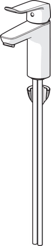 HA Einhebelmischer Waschtischbatterie HANSACLINICA 4502 Kupferrohr Bedienungshebel lang Ausladung 114 mm DN15 Chrom