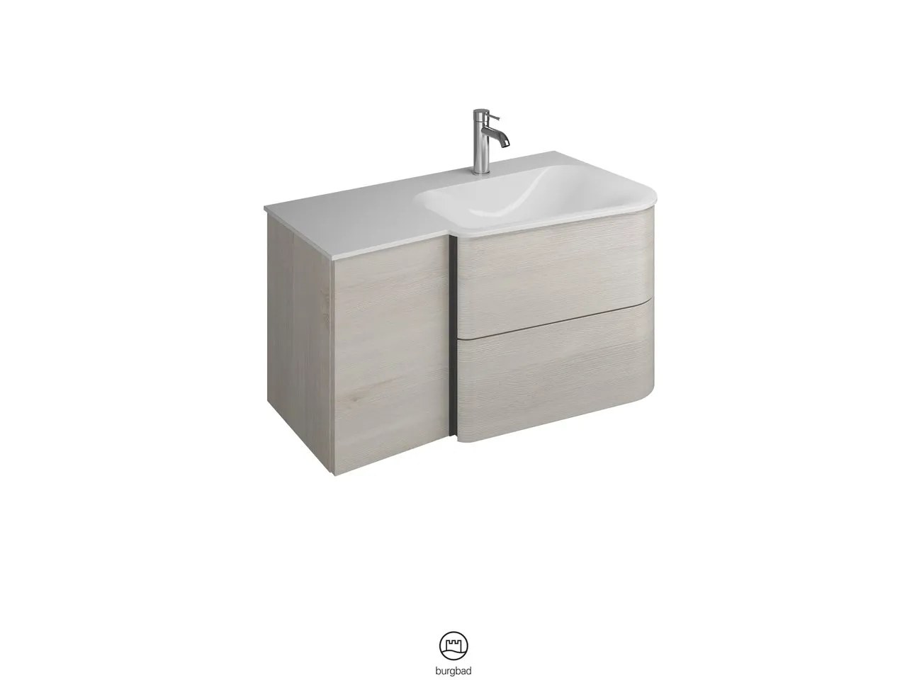 burgbad Badmöbelset „Badu“ Griffleiste, Weiß, in Weiß Matt burgbad Badmöbelset „Badu“ Griffleiste, Weiß, in Weiß Matt