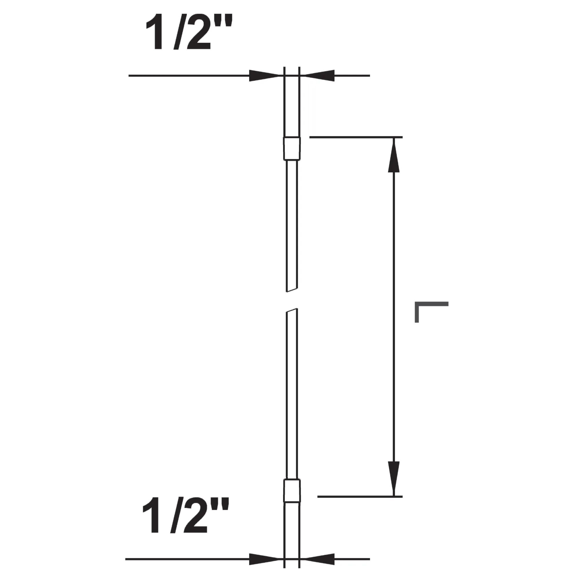 Kunststoff-Brauseschlauch, PVD Gold, 1/2″ x 1/2″ mit Metalleffekt und drehbarer Verbindung Länge 1600 mm