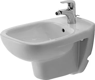 Duravit Wand-Bidet „D-Code“, Befestigung sichtbar, mit Hahnlochbank 54,5 × 35,5 × 54,5 × 35 cm