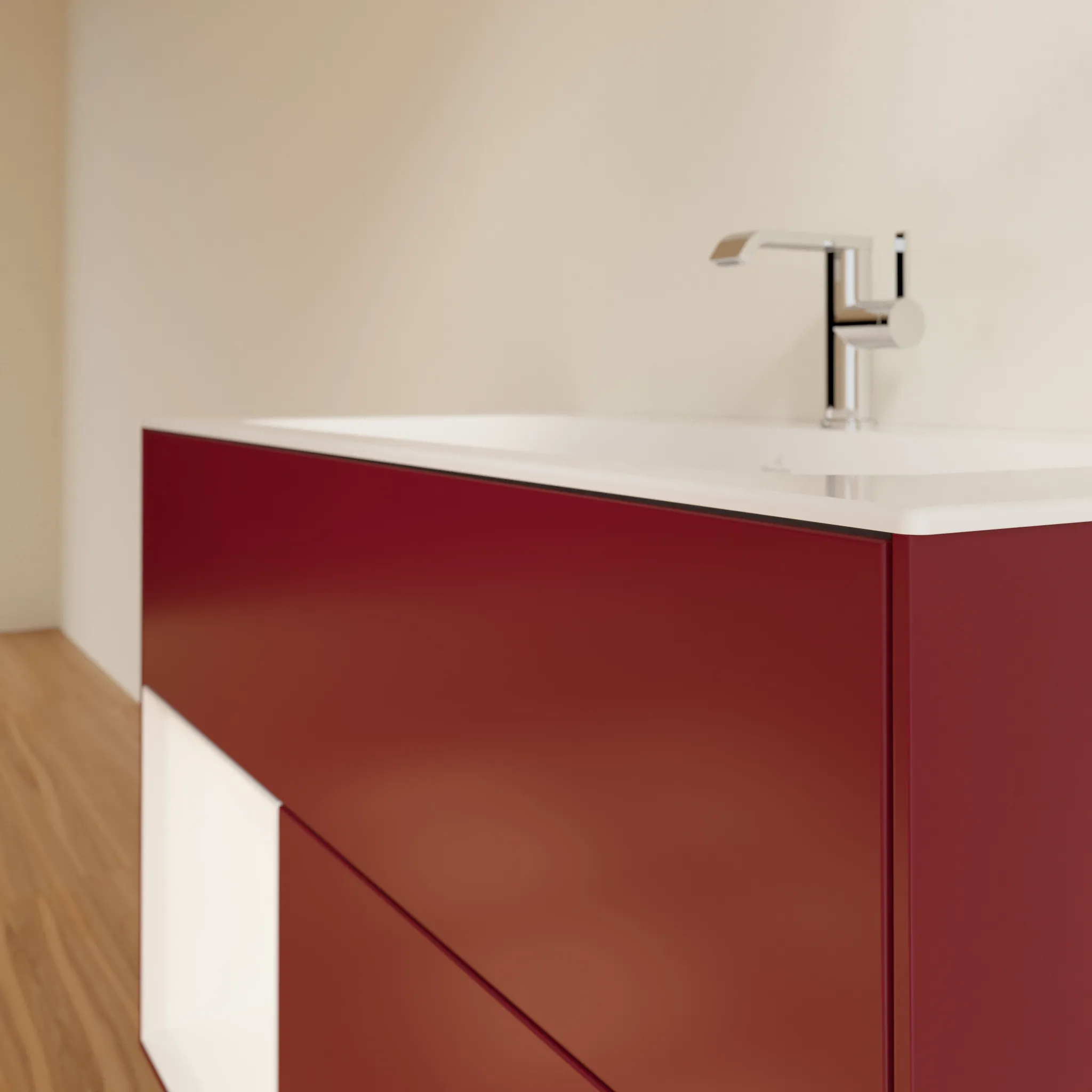 Villeroy & Boch Waschtischunterschrank „Finion“ für Schrankwaschtisch 996 × 591 × 498 mm Peony Matt Lacquer, für Becken mittig Villeroy & Boch Waschtischunterschrank „Finion“ für Schrankwaschtisch 996 × 591 × 498 mm Peony Matt Lacquer, für Becken mittig