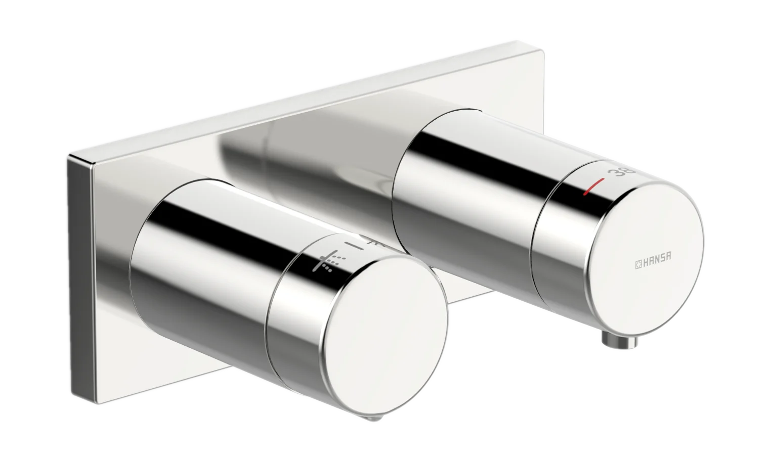 HansaLIVING Wannen- und Brausearmatur Hansamatrix Fertigmontageset für Wanne/Brause 4453 Rosette eckig DN15 Chrom