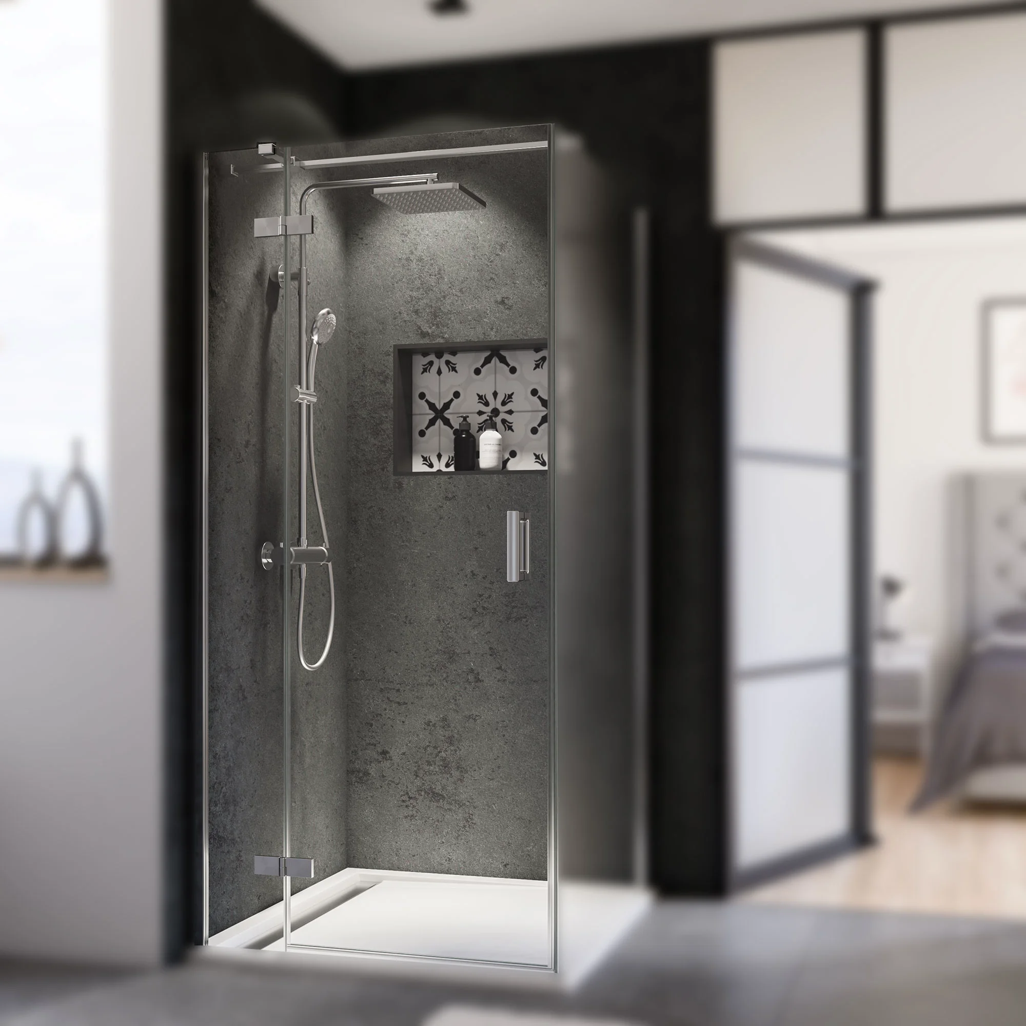 Breuer QUICK 72 Panorama Drehtür mit Festteil links, Alu chromeffekt, 900 mm, 870-890 mm Breite, 855-905 mm Wanneneinbaumaß, 6 mm Sicherheitsglas inkl. CER+ Beschichtung Breuer QUICK 72 Panorama Drehtür mit Festteil links, Alu chromeffekt, 900 mm, 870-890 mm Breite, 855-905 mm Wanneneinbaumaß, 6 mm Sicherheitsglas inkl. CER+ Beschichtung