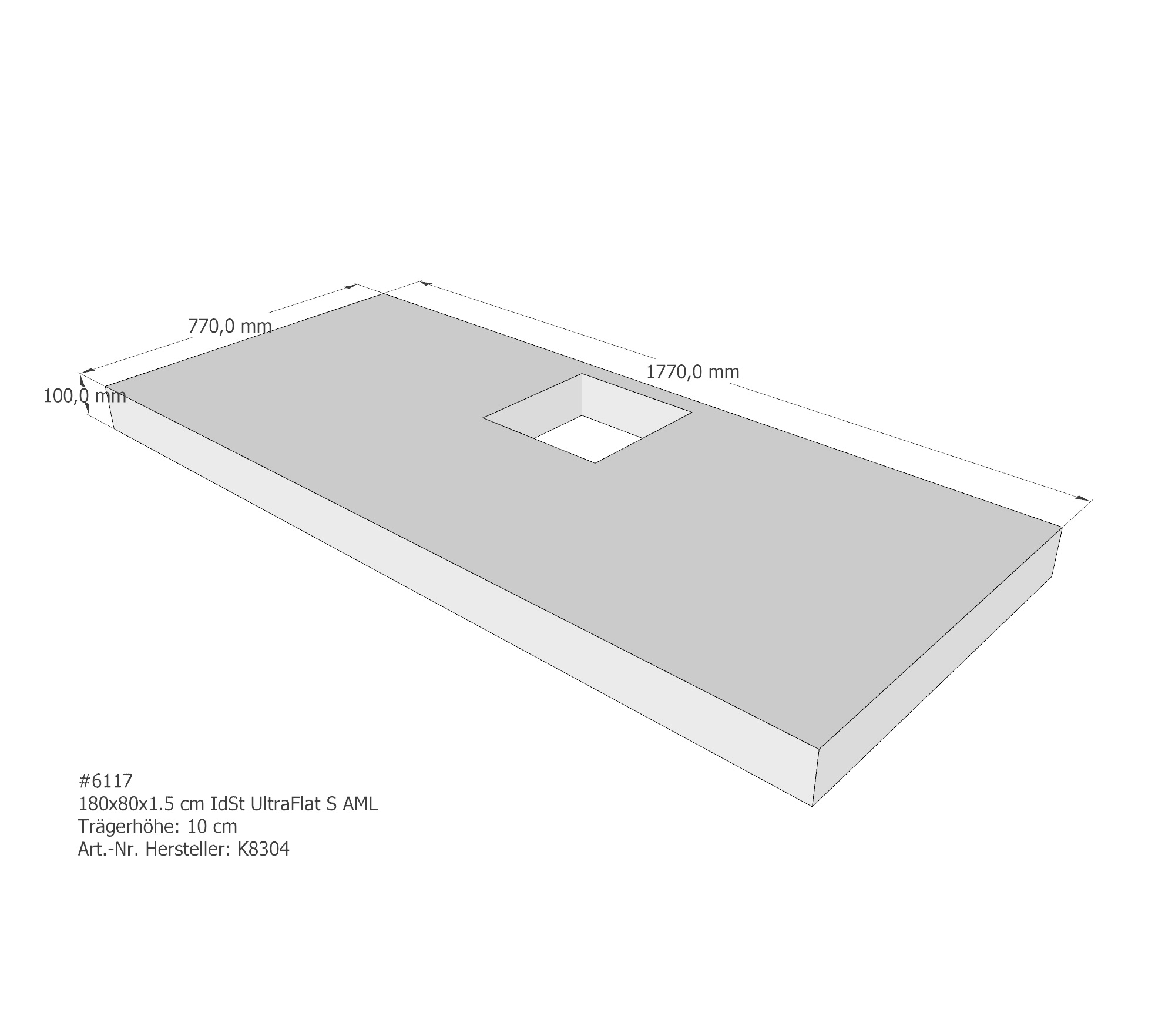 Duschwannenträger für Ideal Standard Ultra Flat S 180 × 80 × 1,5 cm Duschwannenträger für Ideal Standard Ultra Flat S 180 × 80 × 1,5 cm