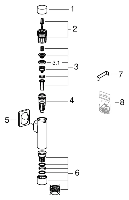 WC-Druckspüler Rondo A.S. 37349, DN 20, integrierte Vorabsperrung, für Flach- und Tiefspül-WC, chrom