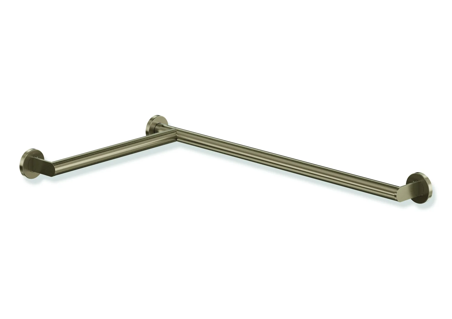 HEWI Dusch- und Wannenhandlauf System 900, Edelstahl PVD bronze gebürstet, Ausführung links, Längen 765 mm und 475 mm, Durchmesser 32 mm