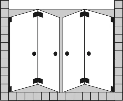 Sprinz Rechteck-Duschkabine Drehfalttüren 2-teilig Nische „Omega Plus“, Anschlag links und rechts, Falttür B: 1800 mm H: 2000 mm