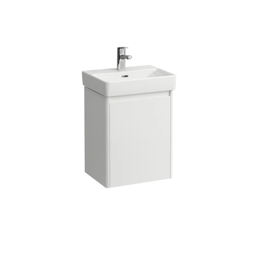 Waschtischunterbau BASE 2.0 für PRO S 320x422x515 1 Tür mit Griffmulde, Scharnier links für Waschtisch H815961 weiß matt