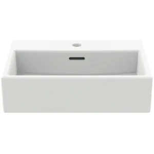 Waschbecken „Extra“ 50 × 42 × 14,5 cm, Hahnlochposition mittig in Seidenweiß Waschbecken „Extra“ 50 × 42 × 14,5 cm, Hahnlochposition mittig in Seidenweiß