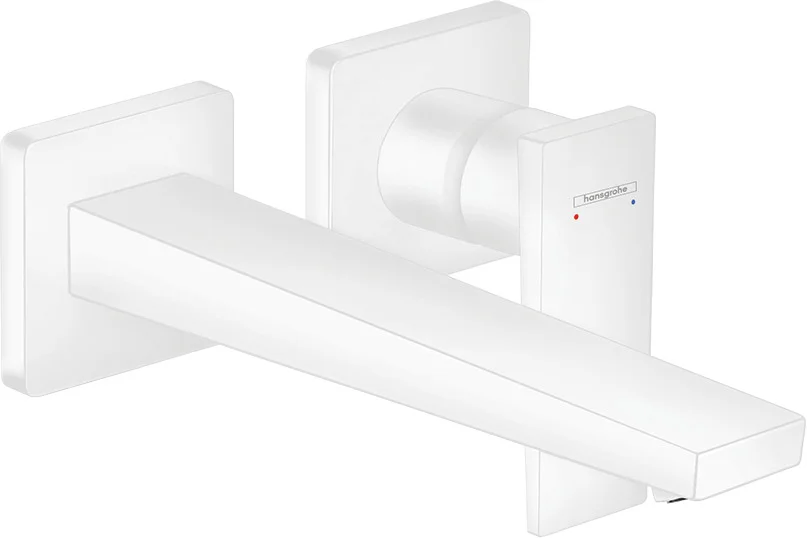 Hansgrohe Metropol Einhebel-Waschtischmischer Unterputz, mattweiß, Ausladung 225 mm, Hebelgriff, Normalstrahl, max. Durchfluss 5 l/min
