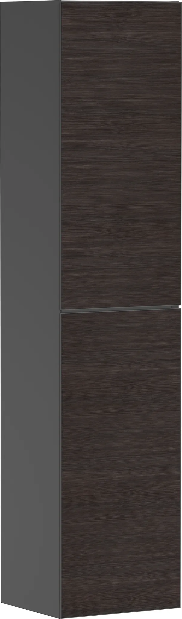 Xevolos E Hochschrank Schiefergrau Matt 400/360, Türanschlag links Bronze Struktur