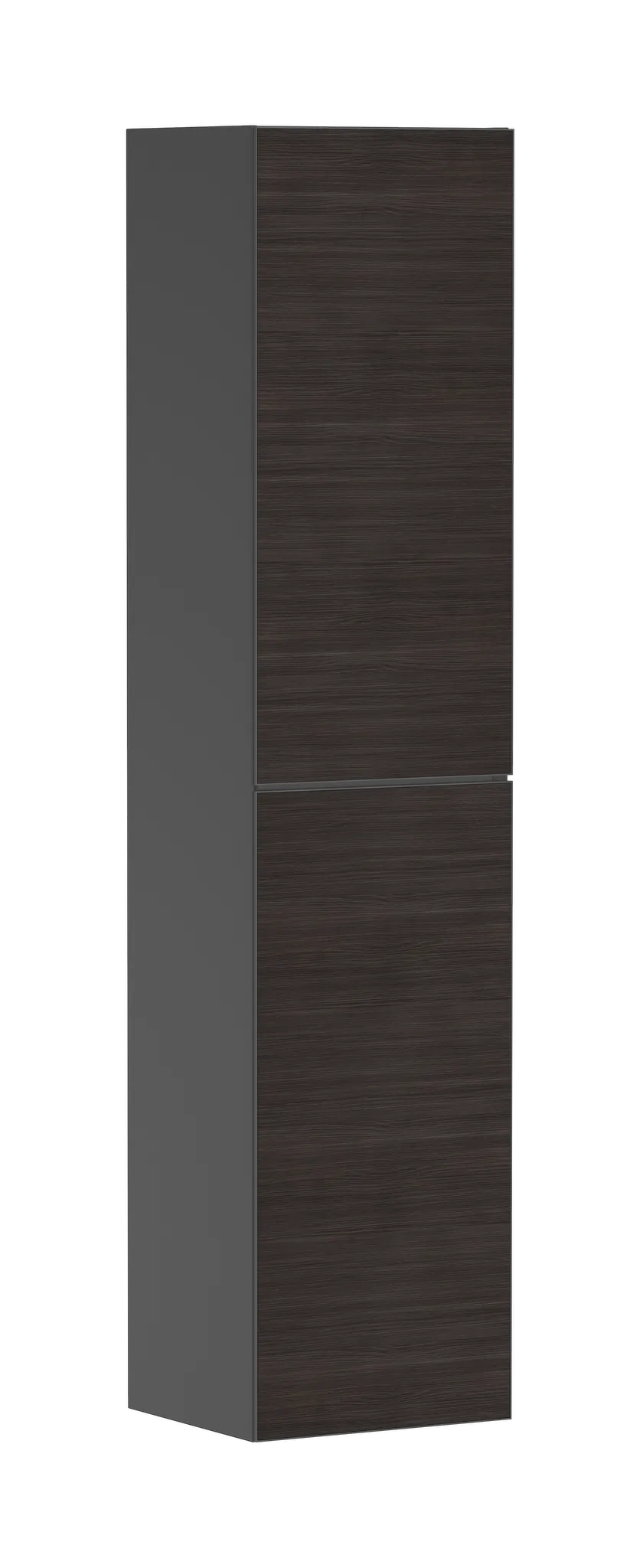 Hansgrohe Xevolos E Hochschrank Schiefergrau Matt 400⁄360, Türanschlag rechts, Oberfläche Front: Eiche Dunkel Hansgrohe Xevolos E Hochschrank Schiefergrau Matt 400⁄360, Türanschlag rechts, Oberfläche Front: Eiche Dunkel