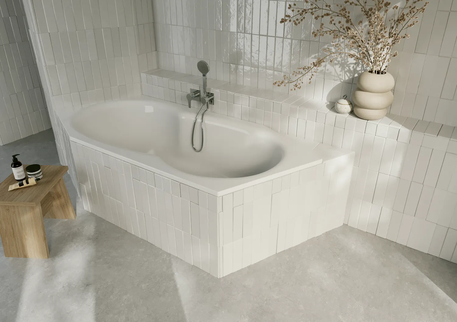 Bette BW Sonstige Badewanne Sechseck Metric Ägis FE, 2060 x 900 mm, 30 mm Randhöhe, 190 l Nutzinhalt, glasierter Titan-Stahl, 2-Sitzer