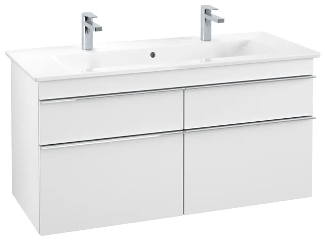 Villeroy & Boch Waschtischunterschrank „Venticello“ für Schrank-Doppelwaschtisch 1153 × 590 × 502 mm Weiß Matt, für Becken mittig