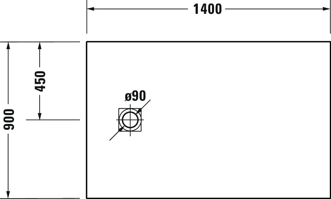 Duravit rechteck Duschwanne „Sustano“ 140 × 90 cm in Hellgrau Matt