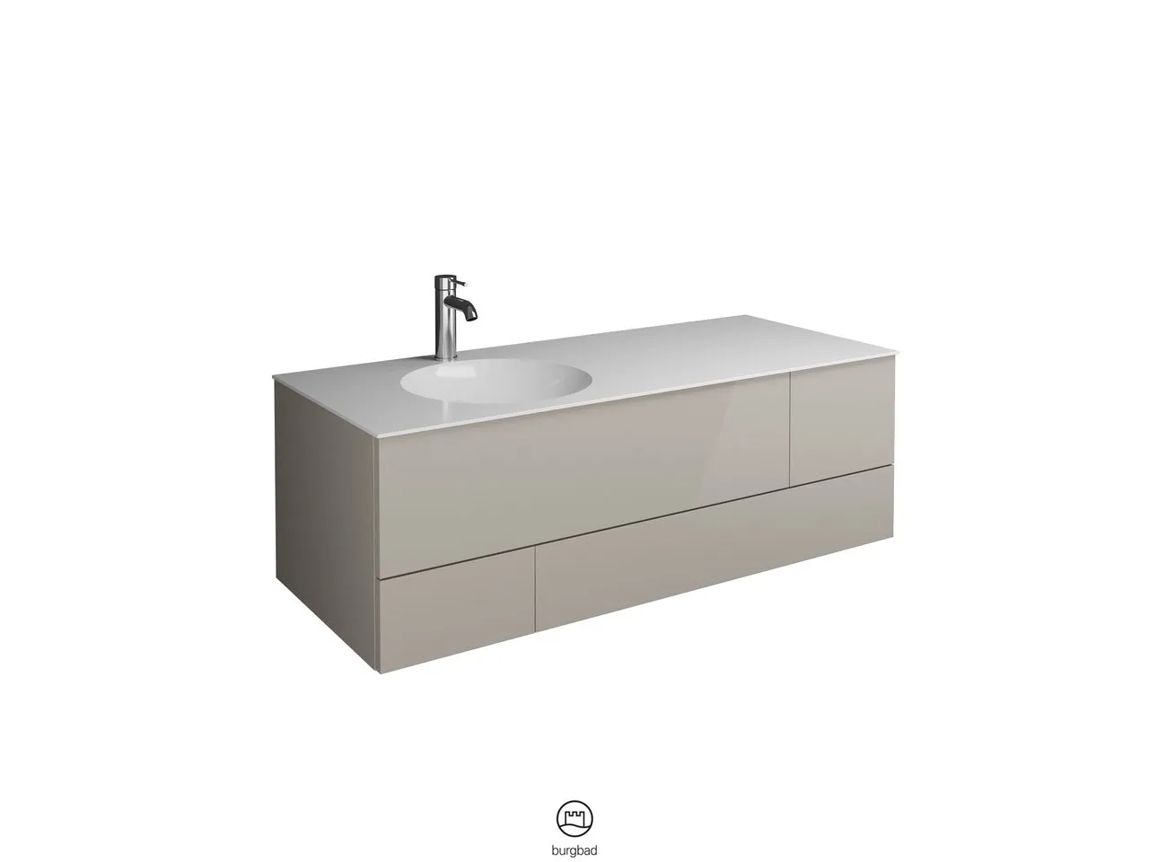 burgbad Coco HGL Waschtischset SFHR120 Mineralguss