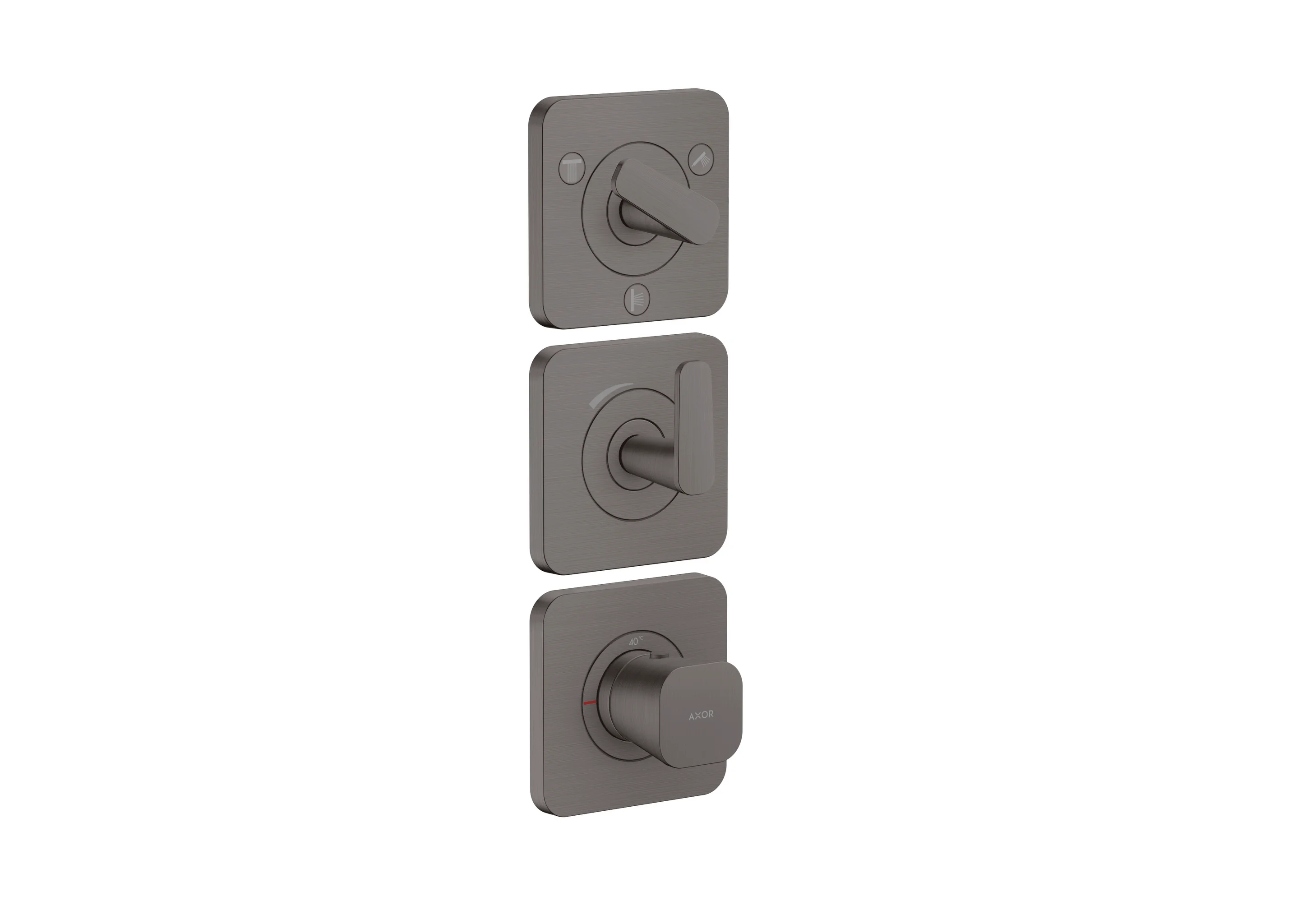 Hansgrohe AXOR Citterio C Thermostatmodul 380/120 UP FS Brushed Black Chrome, 3 Verbraucher, DN20, max. Durchfluss 30 l/min Hansgrohe AXOR Citterio C Thermostatmodul 380/120 UP FS Brushed Black Chrome, 3 Verbraucher, DN20, max. Durchfluss 30 l/min