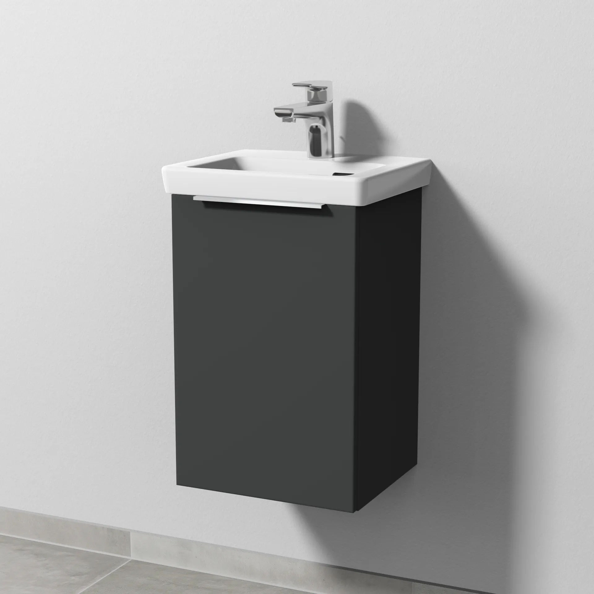 Sanipa Waschtischunterschrank „3way“ 335 × 517 × 293 mm in Graphit (matt), Anschlag links