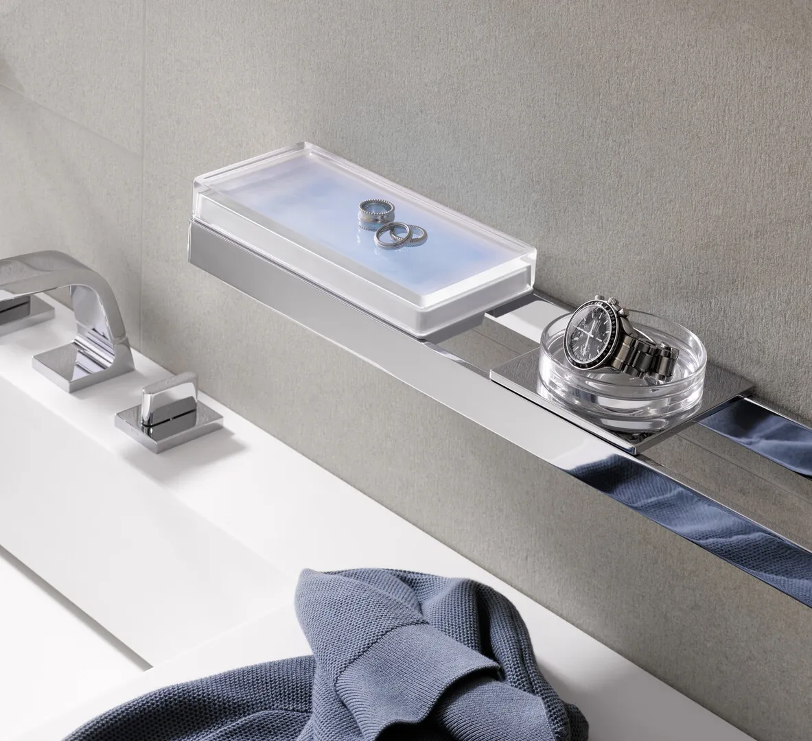 emco liaison emco accessoires PG1 Seifenhalter für RelingGlasteil klar, chrom emco liaison emco accessoires PG1 Seifenhalter für RelingGlasteil klar, chrom