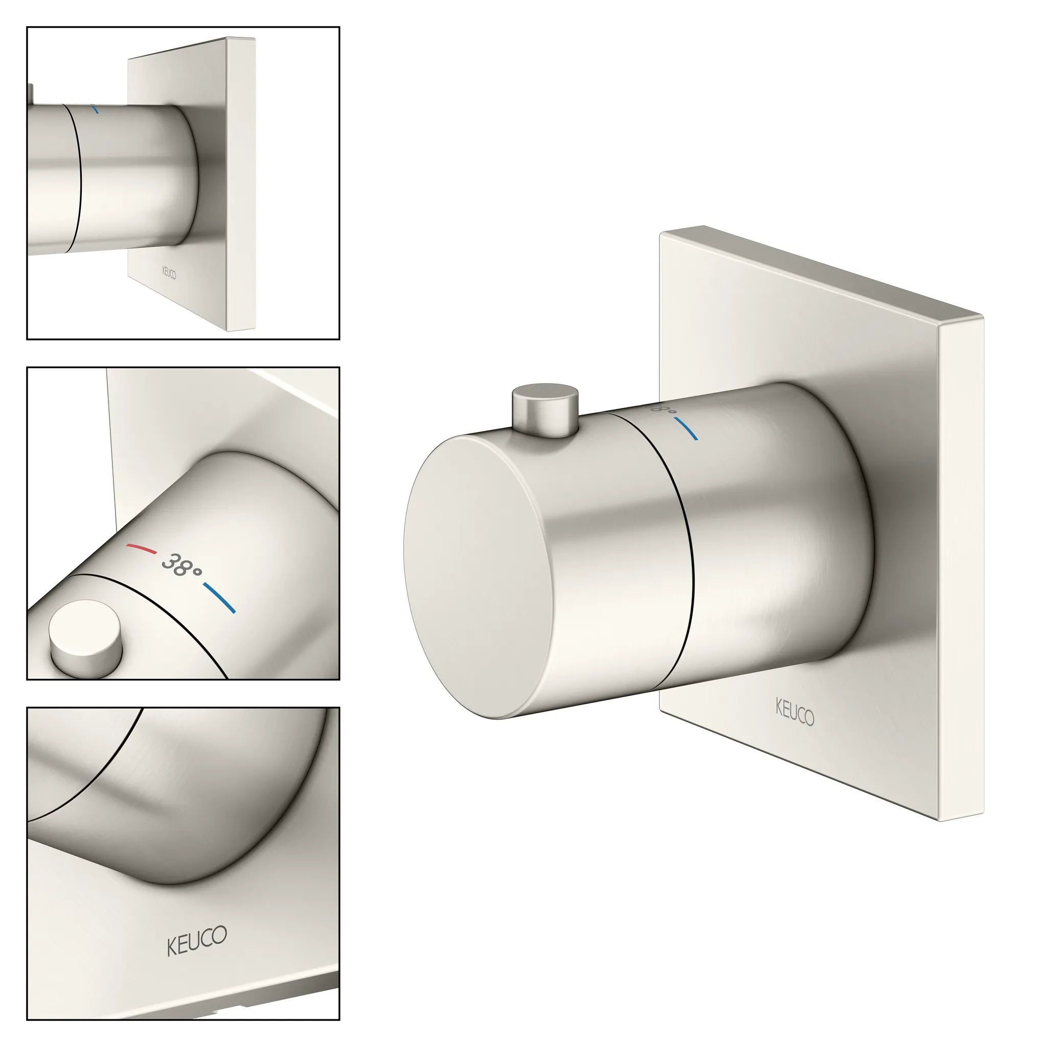 IXMO 59553050002 Thermostatarmatur UP DN15 eckig Nickel gebürstet