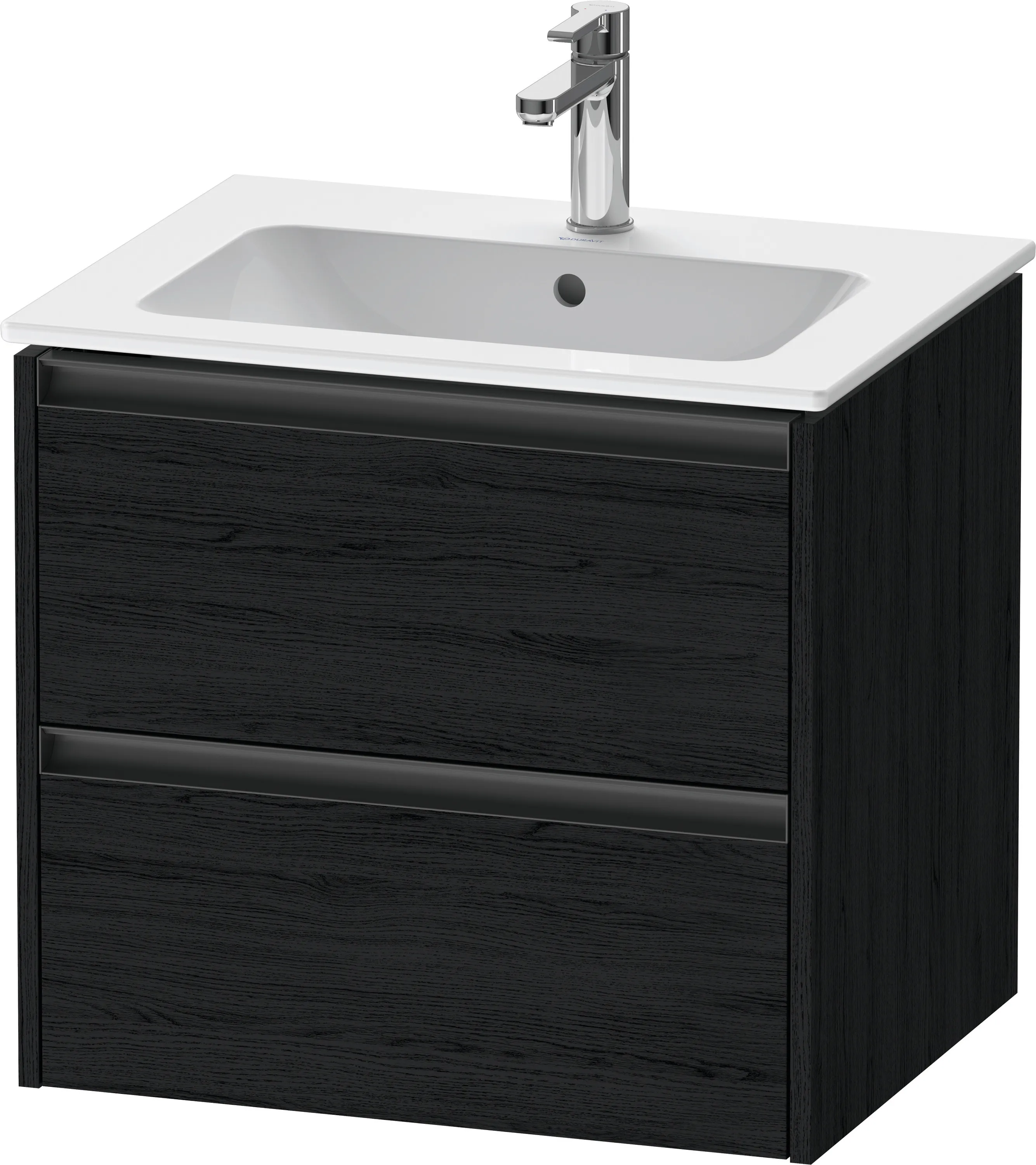 Duravit Waschtischunterschrank wandhängend „Ketho.2“ 61 × 55 × 48 cm Eiche Schwarz