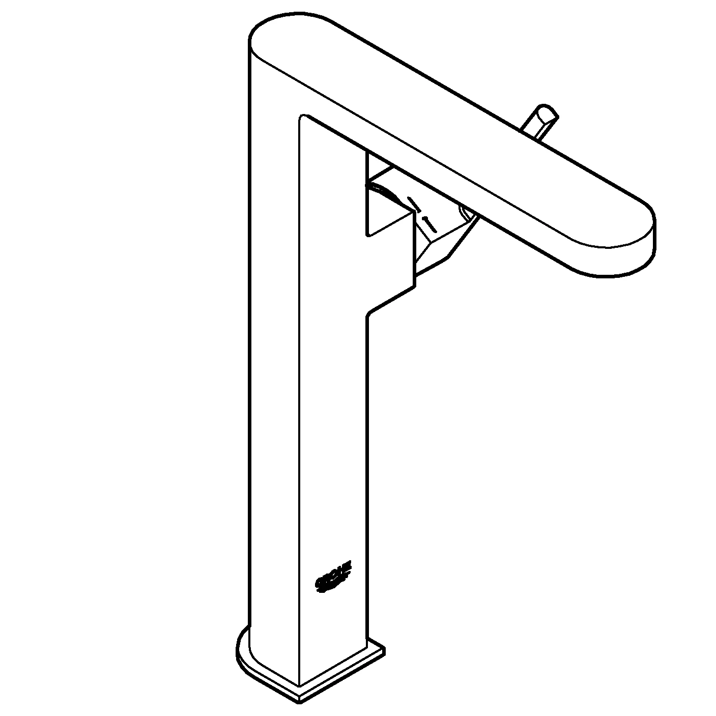 Einhand-Waschtischbatterie Plus 32618_3, XL-Size, Einlochmontage, für freistehende Waschschüsseln, glatter Körper, chrom