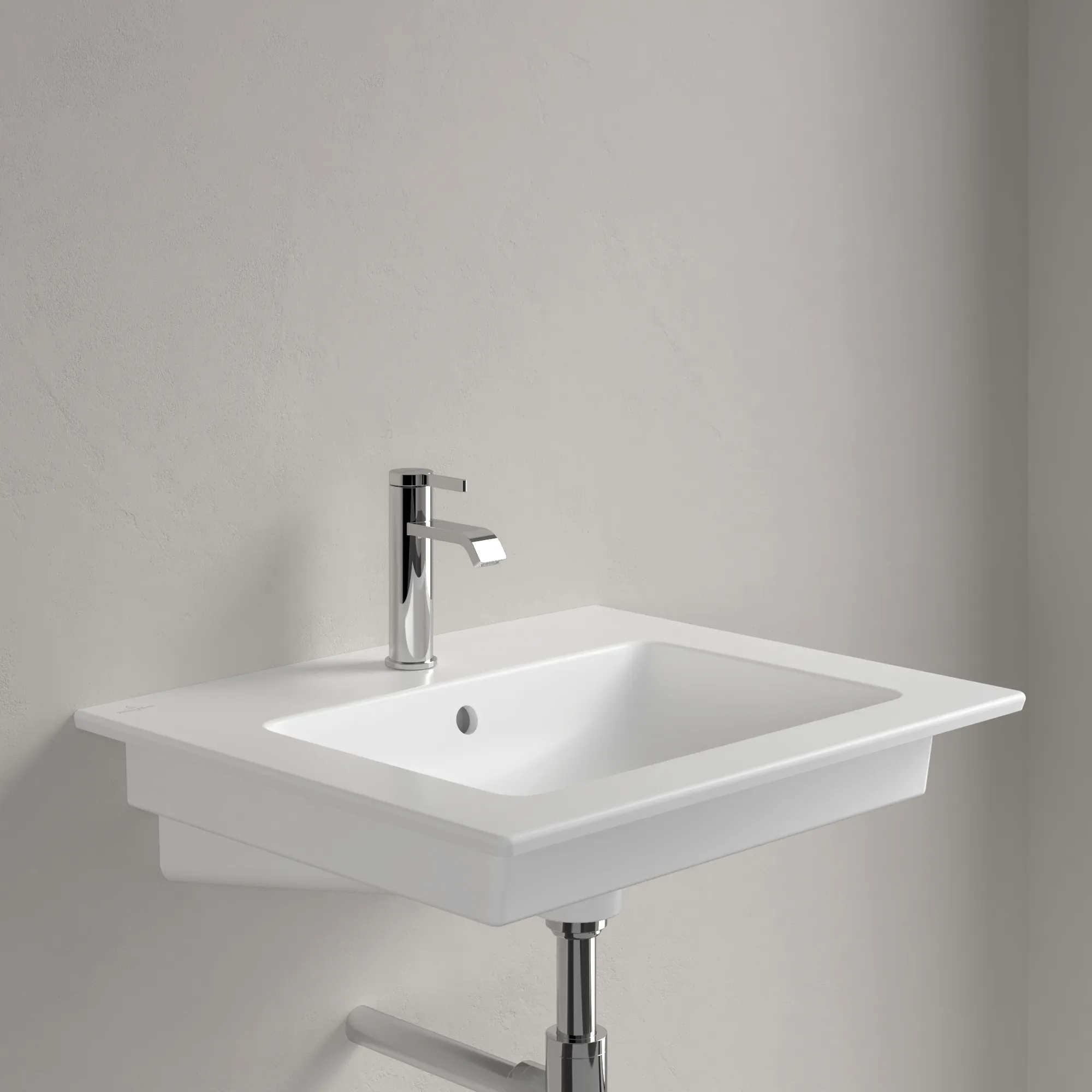 Villeroy & Boch Venticello Waschbecken 4124G6, 600x500x165mm, Stone White CeramicPlus, Wandmontage mit Überlauf, matt, Sanitärkeramik Villeroy & Boch Venticello Waschbecken 4124G6, 600x500x165mm, Stone White CeramicPlus, Wandmontage mit Überlauf, matt, Sanitärkeramik