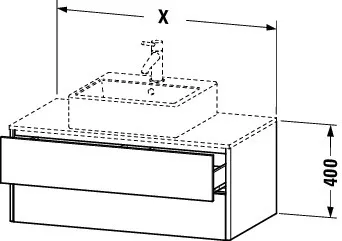 Duravit Waschtischunterschrank wandhängend „XSquare“ 80 × 40 × 54,8 cm Duravit Waschtischunterschrank wandhängend „XSquare“ 80 × 40 × 54,8 cm