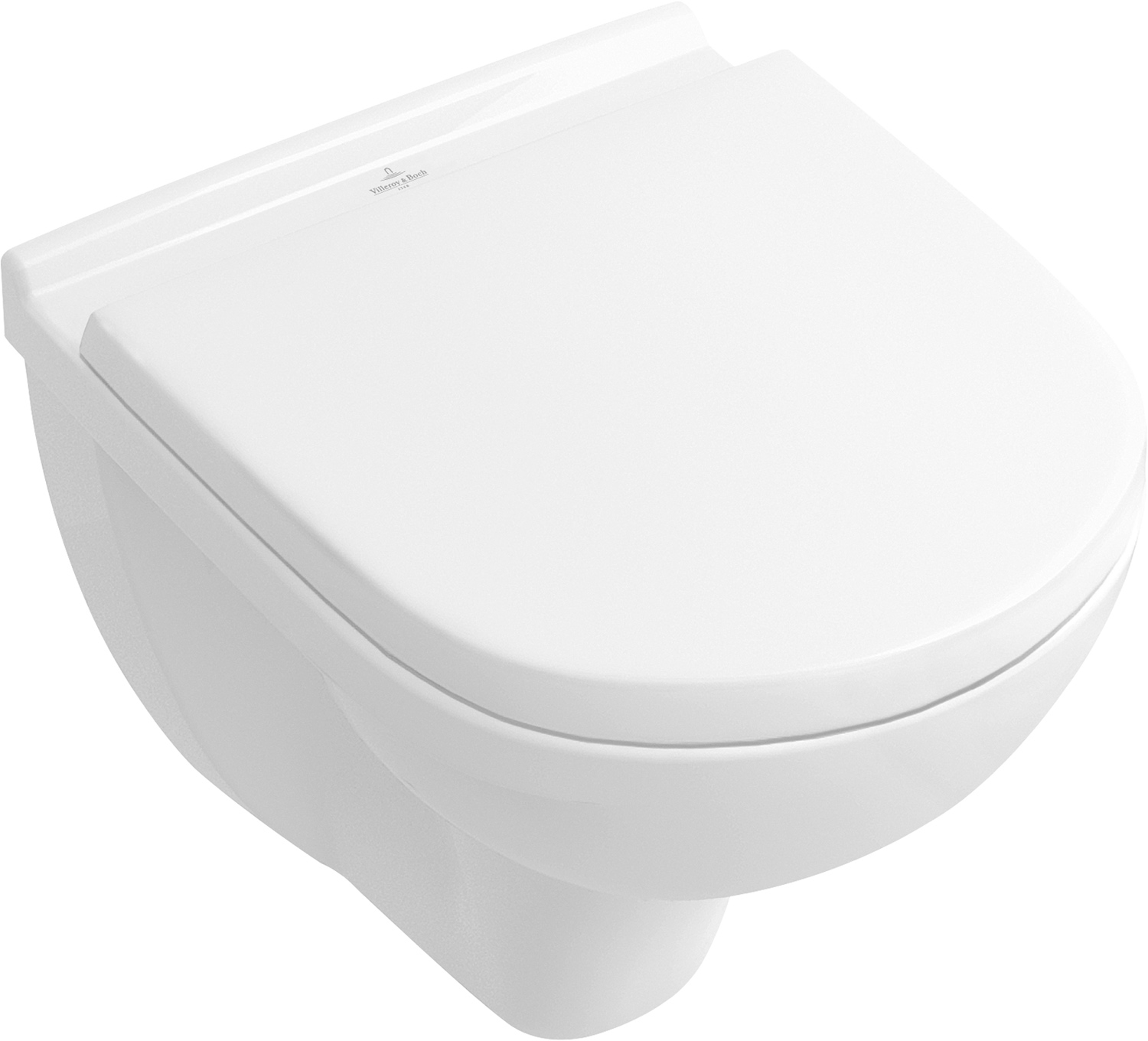 Tiefspül-WC Compact spülrandlos O.novo 5688R0, 360 x 490 x 350 mm, Oval, wandhängend, Abgang waagerecht, Weiß Alpin
