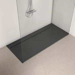 Ideal Standard Ultra Flat S i.life Rechteck-Brausewanne in Schiefer, 2000x900x30 mm, rutschfest, Ideal Solid Mineralguss Ideal Standard Ultra Flat S i.life Rechteck-Brausewanne in Schiefer, 2000x900x30 mm, rutschfest, Ideal Solid Mineralguss
