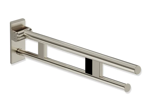 HEWI System 900 Stützklappgriff Duo, Edelstahl PVD nickel gebü., Ausladung 700 mm, rechts