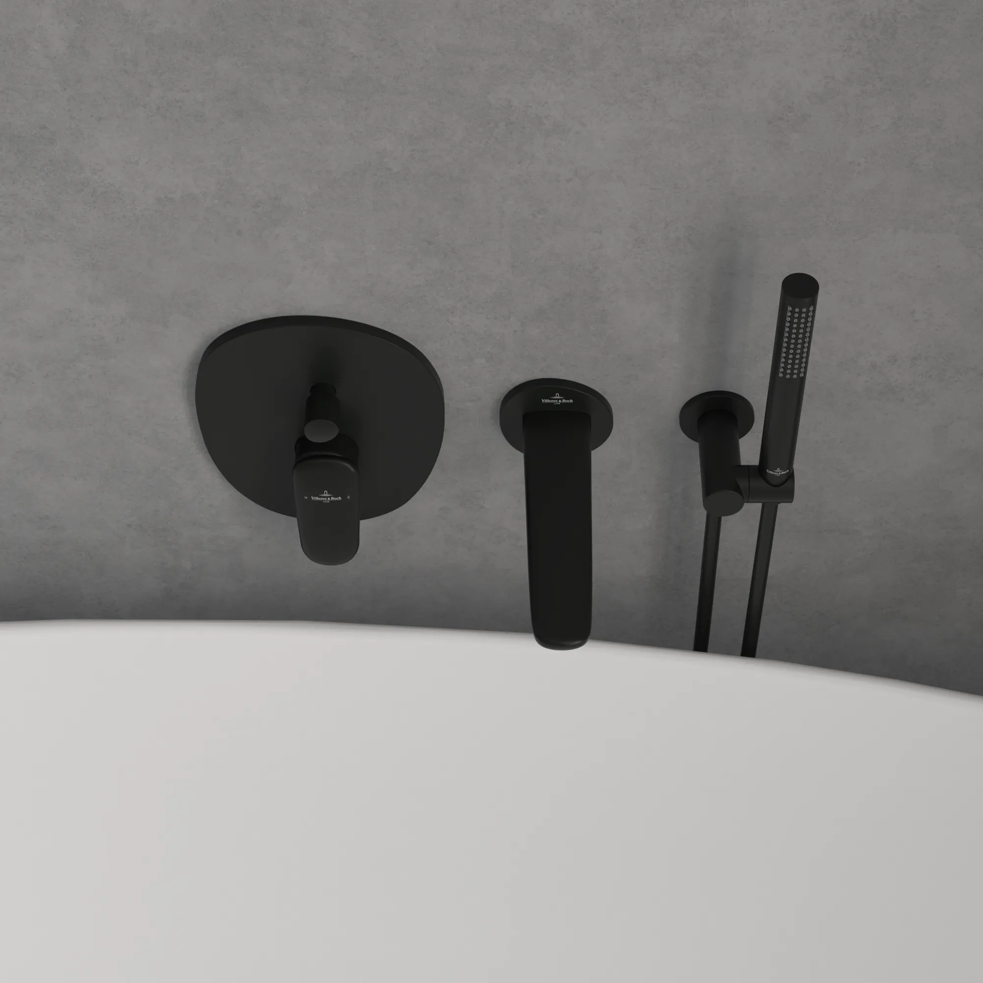 Villeroy & Boch Antao Unterputz-Einhebel-Armatur, rund, Matt Black, 184x221x57 mm Villeroy & Boch Antao Unterputz-Einhebel-Armatur, rund, Matt Black, 184x221x57 mm