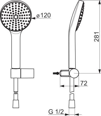 HA Handbrausegarnitur HANSAACTIVEJET 8438 1-strahlig Chrom/Hellgrau