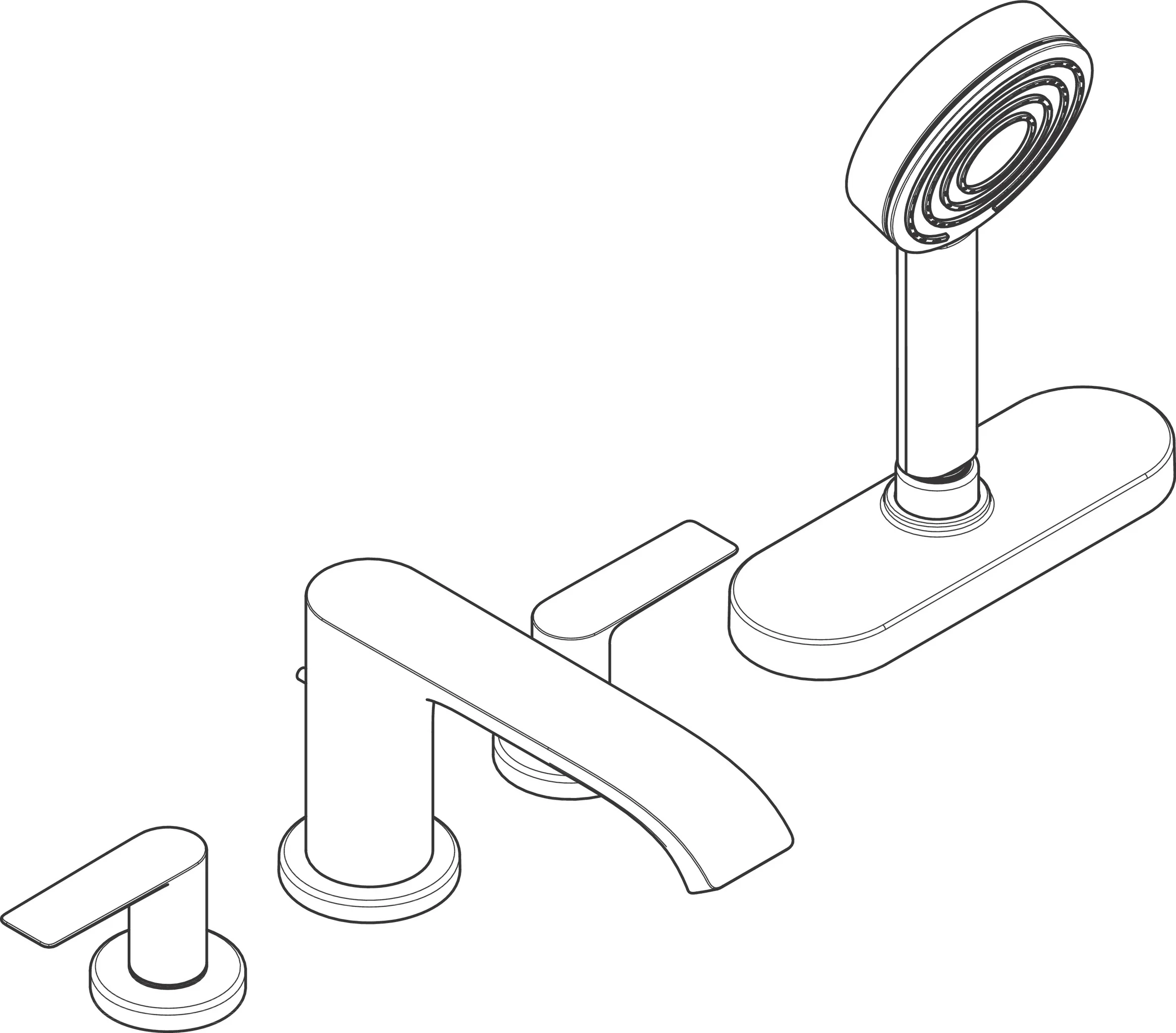 Hansgrohe Vivenis 4-Loch Wannenrandarmatur Chrom, sBox, PowderRain-Handbrause, max. Ausziehänge 1,45 m, DN15, 2 Verbraucher Hansgrohe Vivenis 4-Loch Wannenrandarmatur Chrom, sBox, PowderRain-Handbrause, max. Ausziehänge 1,45 m, DN15, 2 Verbraucher