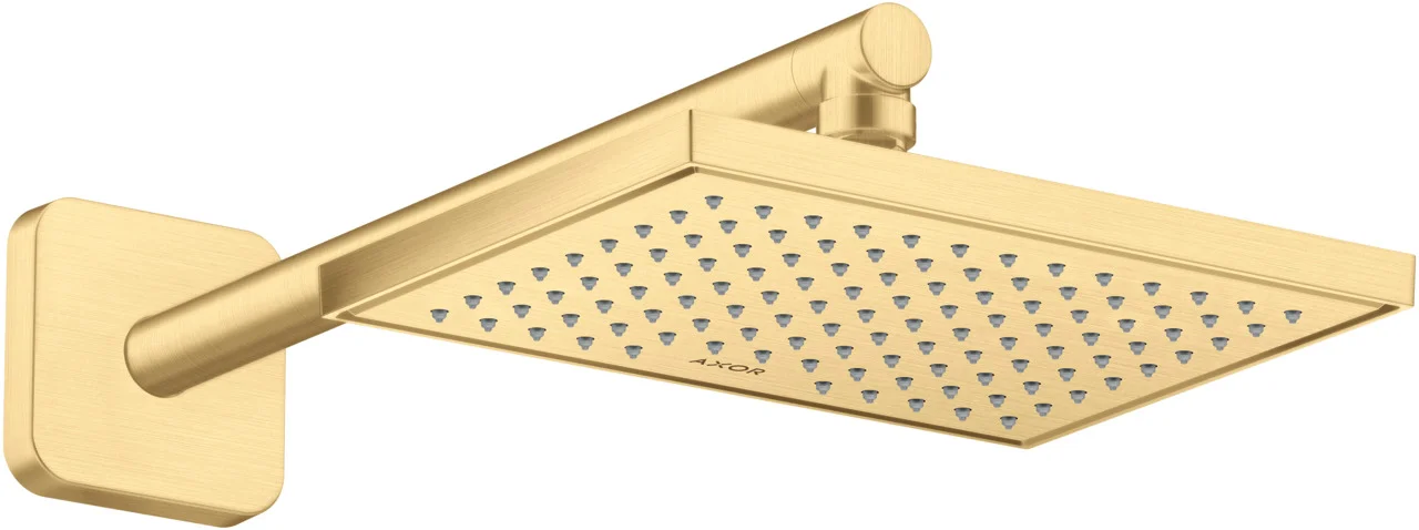Hansgrohe AXOR ShowerSolutions Kopfbrause 1jet EcoSmart Brushed Gold Optic 245 x 185 mm verstellbarer Winkel abnehmbar für Decken- oder Wandmontage G 1/2 Hansgrohe AXOR ShowerSolutions Kopfbrause 1jet EcoSmart Brushed Gold Optic 245 x 185 mm verstellbarer Winkel abnehmbar für Decken- oder Wandmontage G 1/2