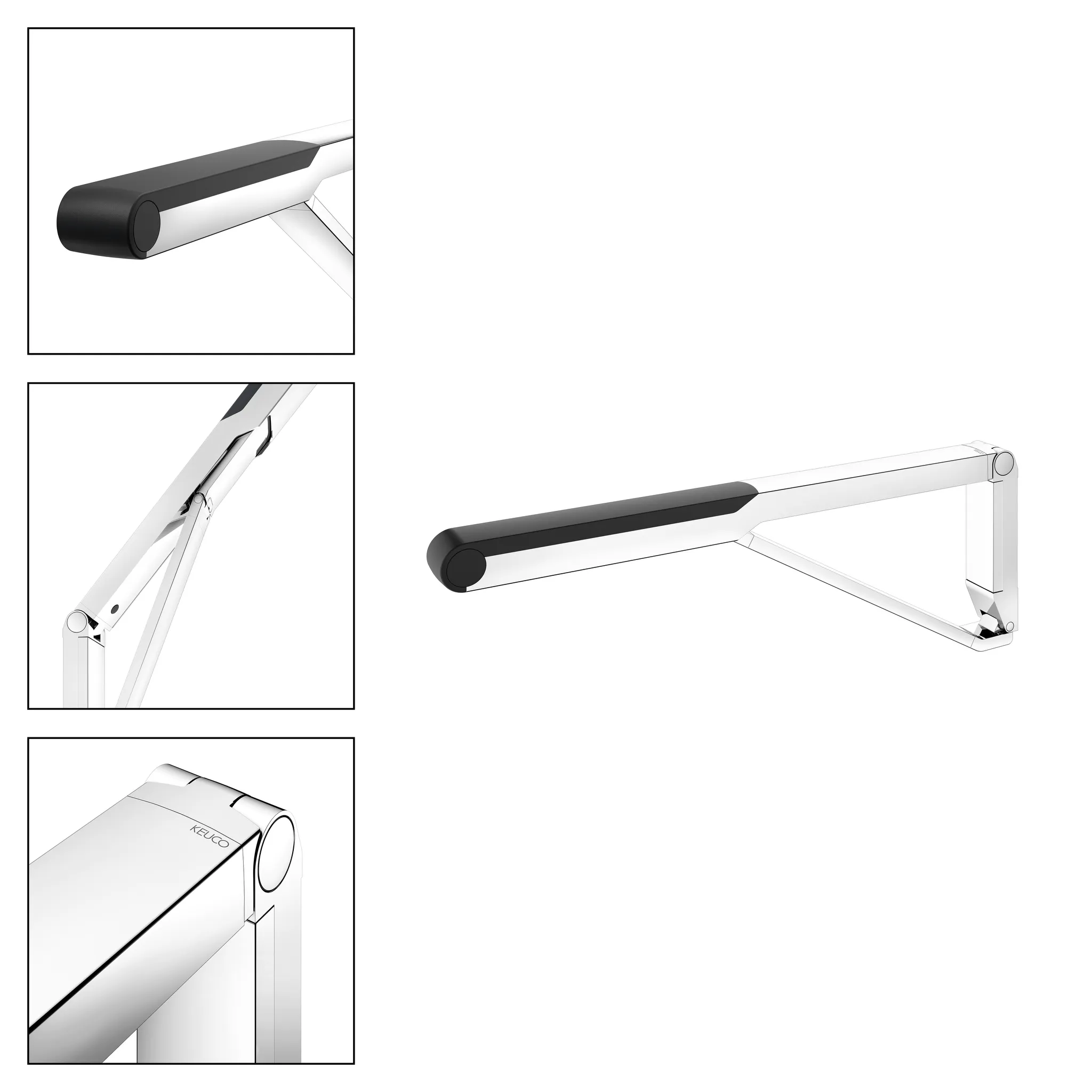 AXESS Stützklappgriff WC 700 mm verchromt/schwarz AXESS Stützklappgriff WC 700 mm verchromt/schwarz