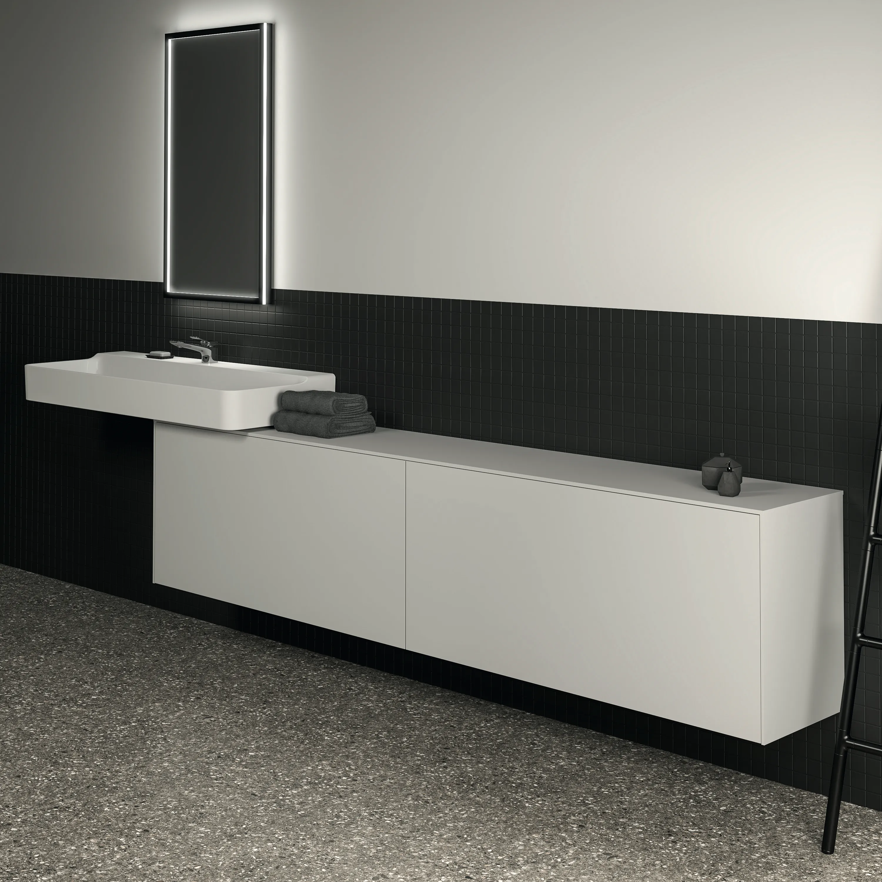 Ideal Standard Waschtischunterschrank „Conca“ 238,7 × 55 × 37,3 cm Weiß matt lackiert
