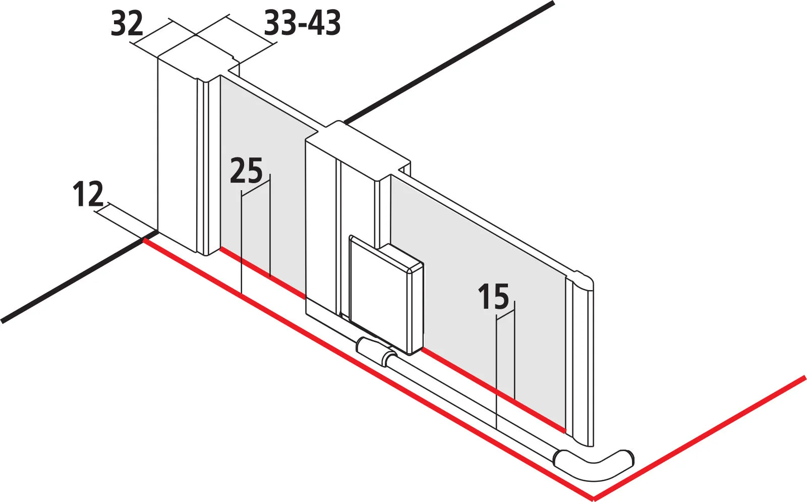 Kermi Duschtür Eckeinstieg 2-teilig Pendeltüren mit Festfeldern Halbteil rechts „RAYA“ Glas Klar, Profile Silber Mattglanz, BV: 720 - 750 mm GAK: 705 - 735 mm WE: 730 - 760 mm H: 1850 mm Kermi Duschtür Eckeinstieg 2-teilig Pendeltüren mit Festfeldern Halbteil rechts „RAYA“ Glas Klar, Profile Silber Mattglanz, BV: 720 - 750 mm GAK: 705 - 735 mm WE: 730 - 760 mm H: 1850 mm