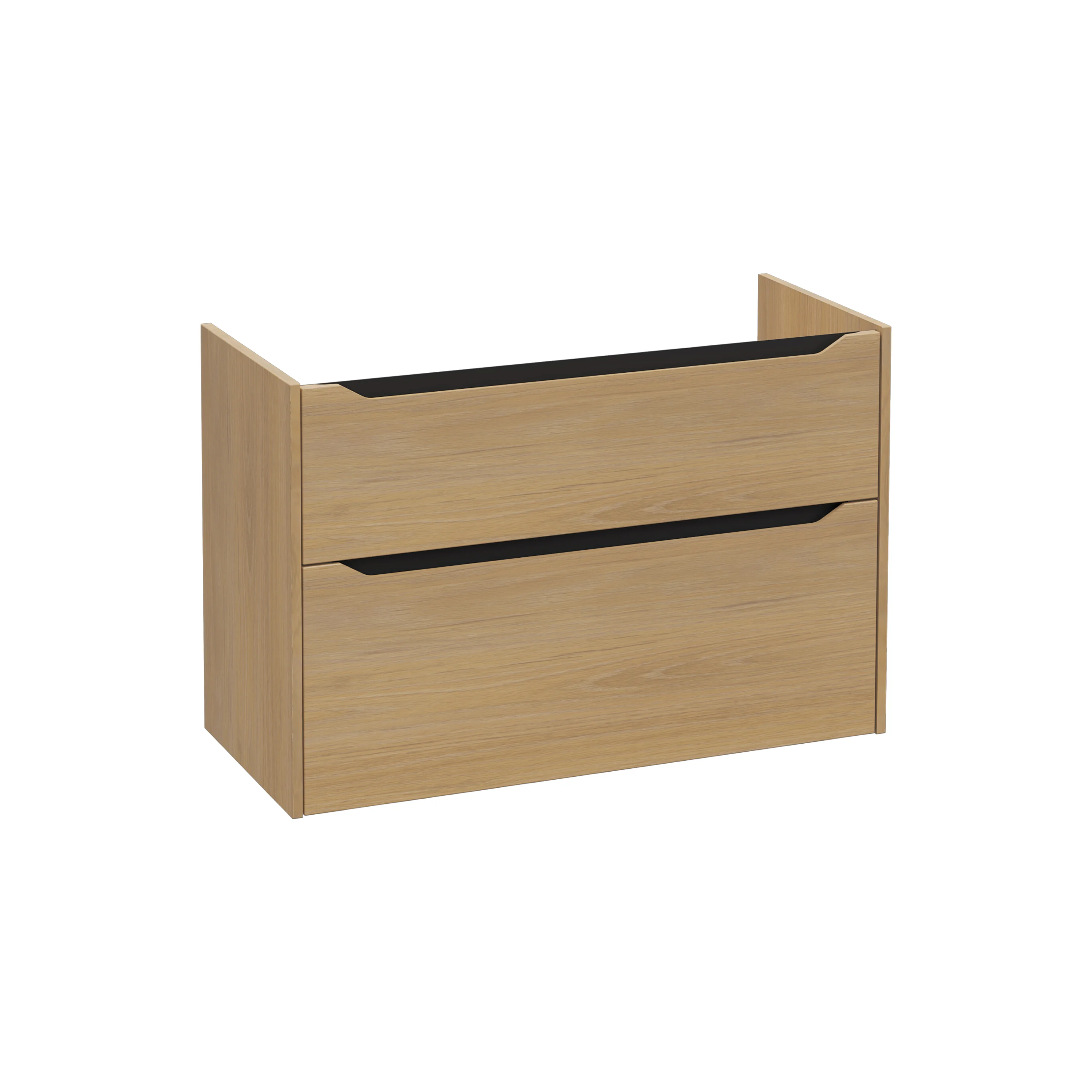 New Integra Square Waschtischunterschrank mit 2 Vollauszügen 97 x 45 x 65 cm (BxTxH) Eiche Gold
