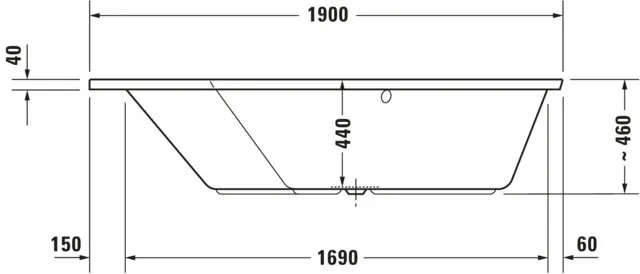 Duravit Whirlwanne „Paiova 5“ fünfeck 1900 × 1400 mm, links mit Jet-System, in Weiß Duravit Whirlwanne „Paiova 5“ fünfeck 1900 × 1400 mm, links mit Jet-System, in Weiß