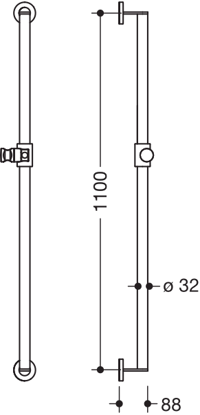 Brausehalterstange „System 900“ in Signalweiß