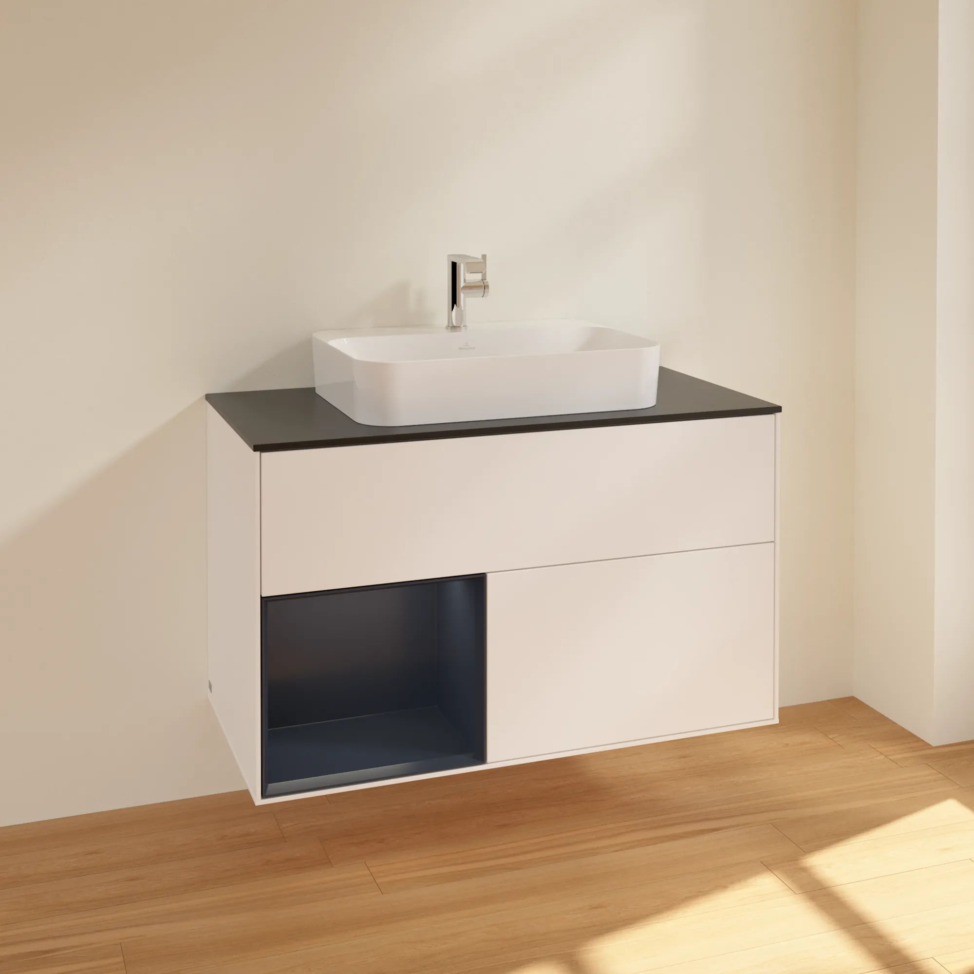 Villeroy & Boch Waschtischunterschrank „Finion“ für Schrankwaschtisch 1000 × 603 × 501 mm White Matt Lacquer, für Becken mittig
