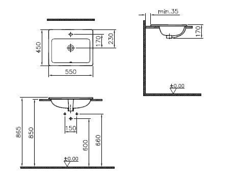 S20 Einbauwaschtisch 55 x 45 cm rechteckig mit Hahnloch mit Überlaufloch Weiß Hochglanz S20 Einbauwaschtisch 55 x 45 cm rechteckig mit Hahnloch mit Überlaufloch Weiß Hochglanz