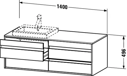 Duravit Waschtischunterschrank wandhängend „Ketho“ 140 × 49,6 × 55 cm in Graphit Matt Duravit Waschtischunterschrank wandhängend „Ketho“ 140 × 49,6 × 55 cm in Graphit Matt