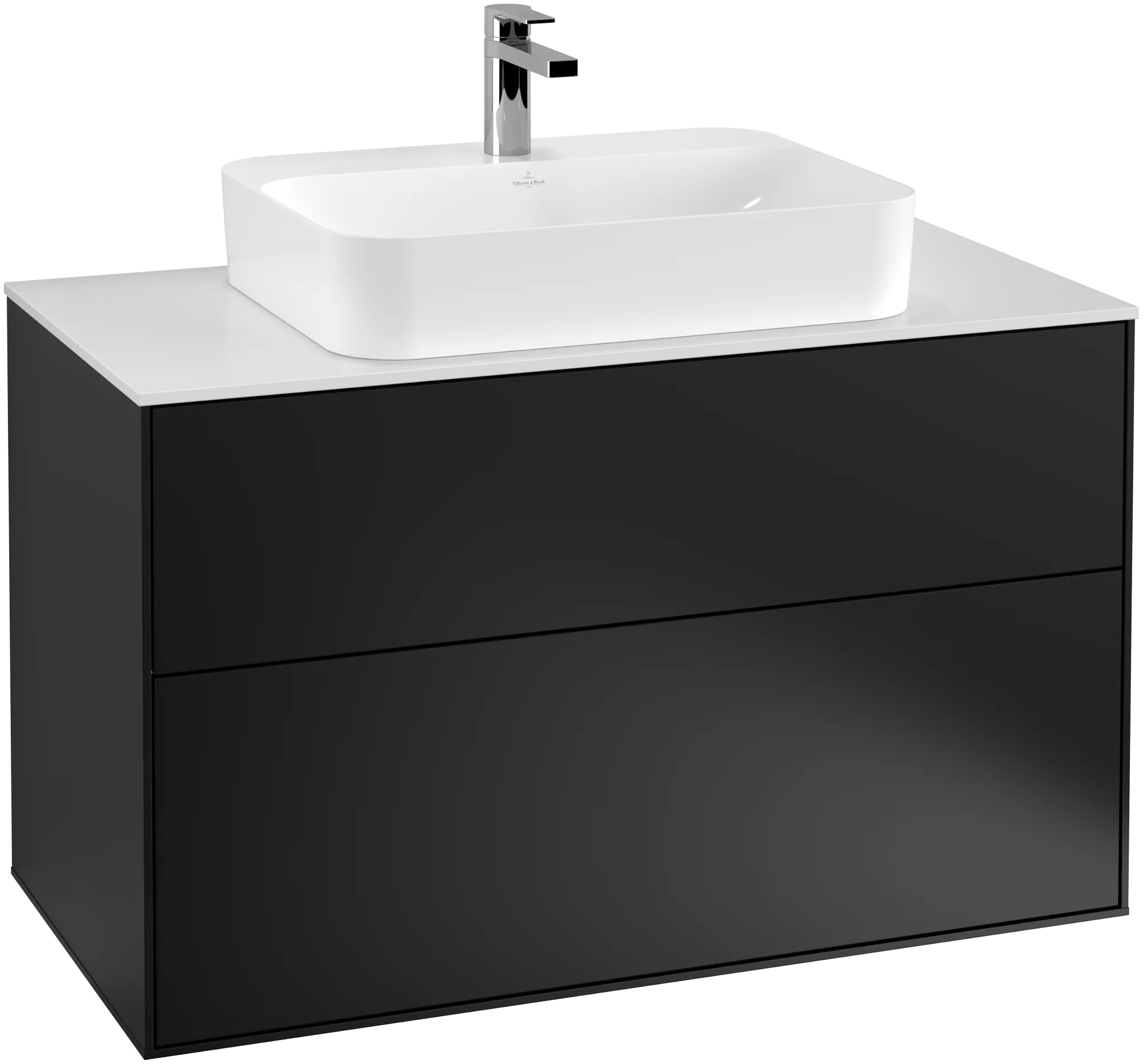 Villeroy & Boch Waschbeckenunterschrank Finion G35, 1000x603x501 mm, Black Matt Lacquer, mit Beleuchtung und Push-to-open Funktion Villeroy & Boch Waschbeckenunterschrank Finion G35, 1000x603x501 mm, Black Matt Lacquer, mit Beleuchtung und Push-to-open Funktion