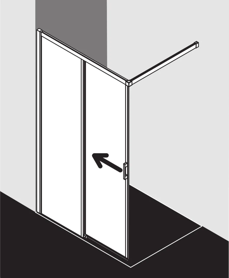 Kermi Duschdesign Walk-In-Duschkabine Wall Gleit links „LIGA“ Glas Klar, Profile Silber Hochglanz, BV: 1175 - 1200 mm WE: 1185 - 1210 mm H: 1850 mm