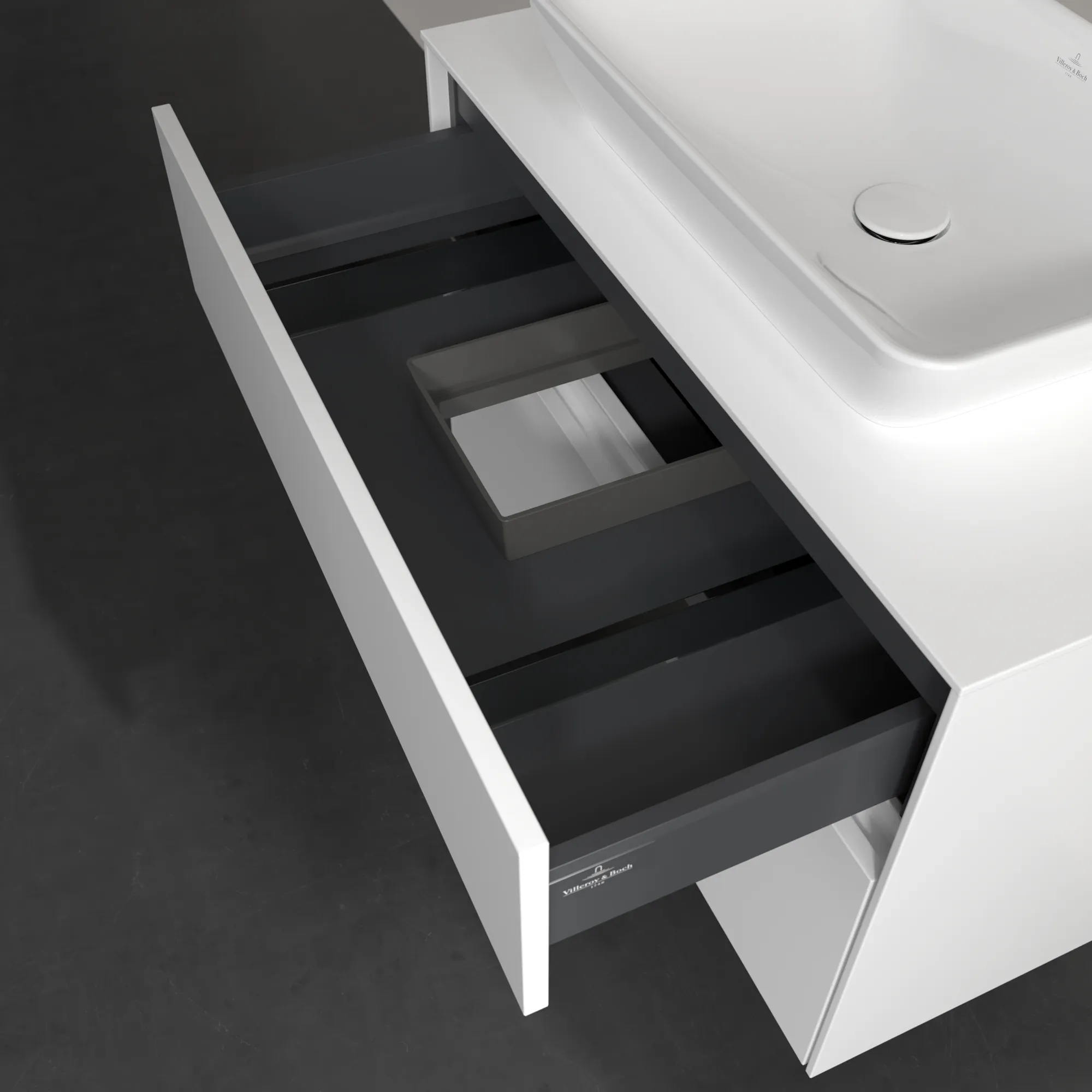 Villeroy & Boch Waschbeckenunterschrank Collaro C108B0, Eckig White Matt, 800x548x500mm, mit Beleuchtung und SoftClosing