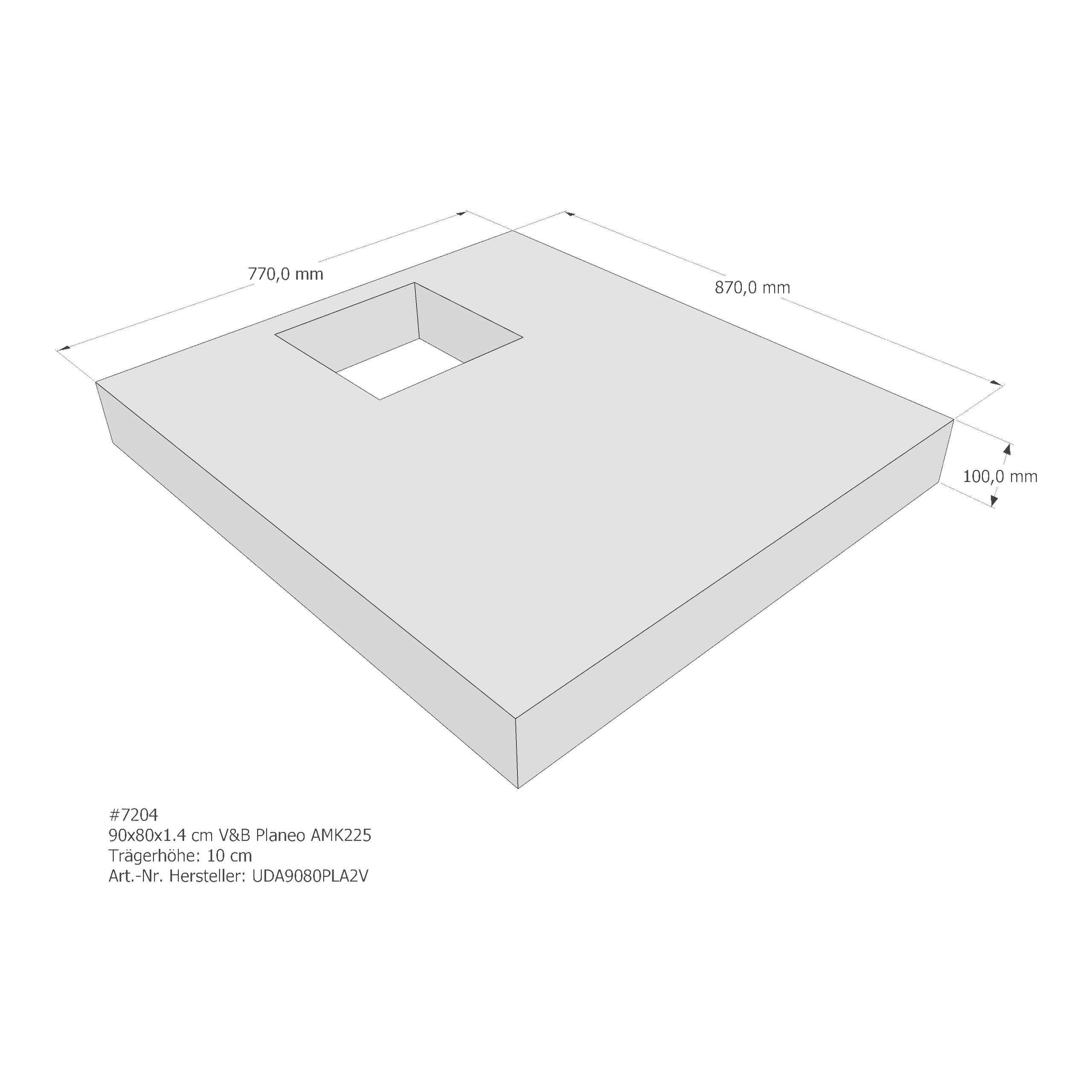 Duschwannenträger für Villeroy & Boch Planeo 90 × 80 × 1,4 cm