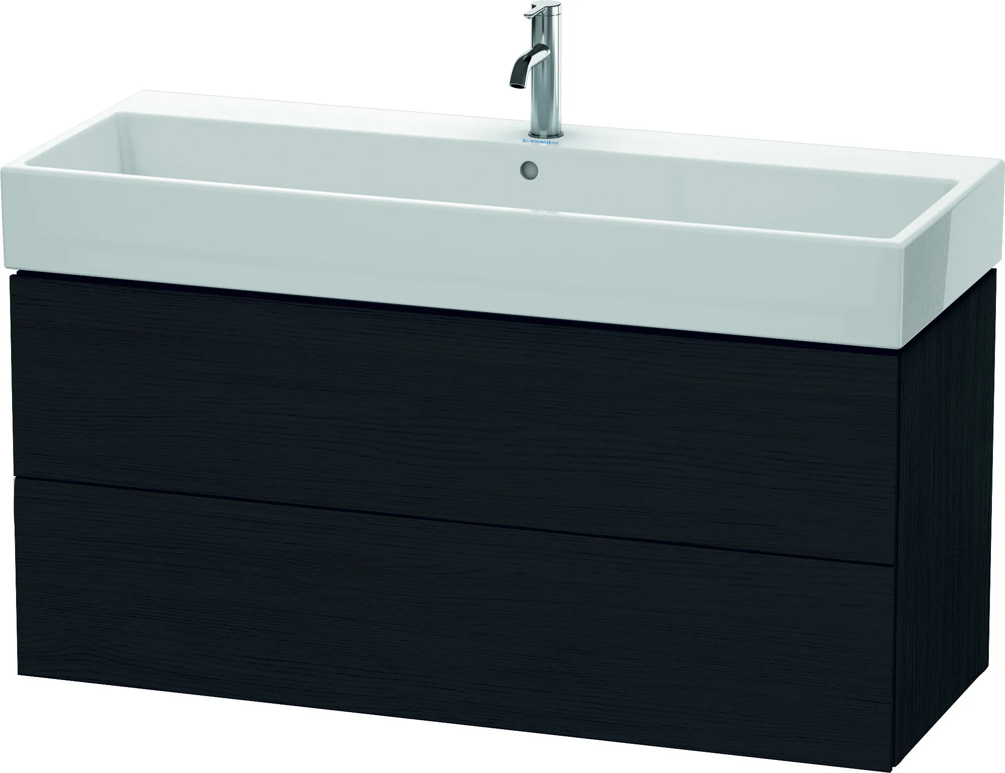 Duravit Waschtischunterschrank wandhängend „L-Cube“ 118,4 × 54,4 × 45,9 cm Eiche Schwarz Duravit Waschtischunterschrank wandhängend „L-Cube“ 118,4 × 54,4 × 45,9 cm Eiche Schwarz